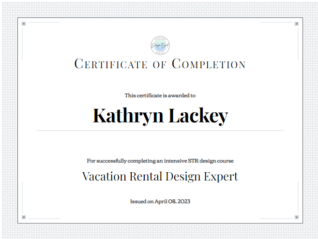 Airbnb Design Course Example of the Certificate